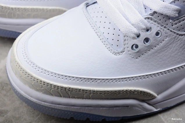 Cheap BK jordan white 136064-111 retro 3 air triple 1119